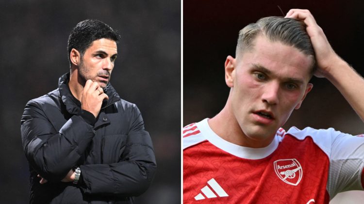 Split Image of Mikel Arteta, Manager of Arsenal, looks on during the Carabao Cup Fourth Round match between Preston North End and Arsenal, Arsenal'...