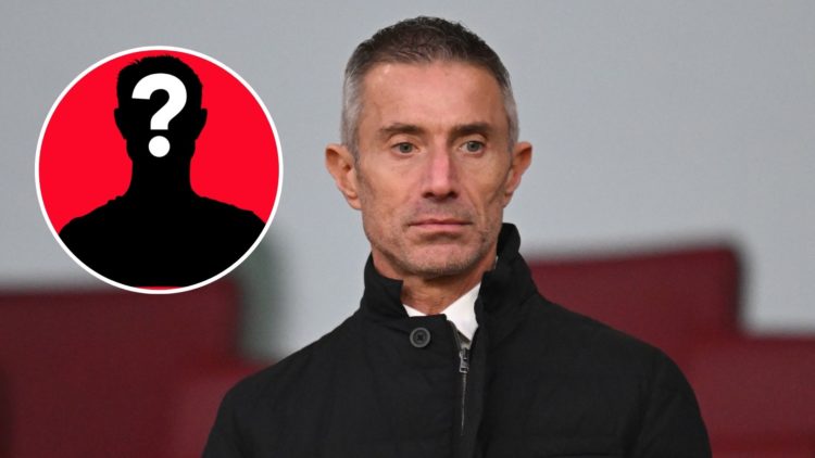 Image of Andrea Berta, Sporting Director of Arsenal, applauds in the stand prior to the Premier League match between Arsenal FC and Fulham, inset o...
