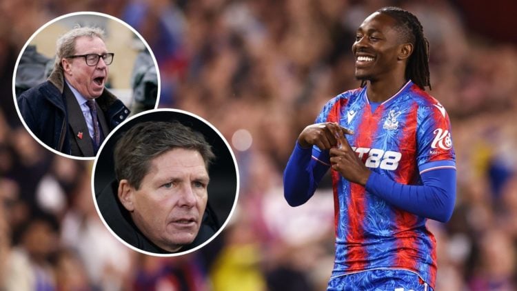 Image of Eberechi Eze of Crystal Palace celebrates their fourth goal during the Premier League match between Crystal Palace FC and Wolverhampton Wa...