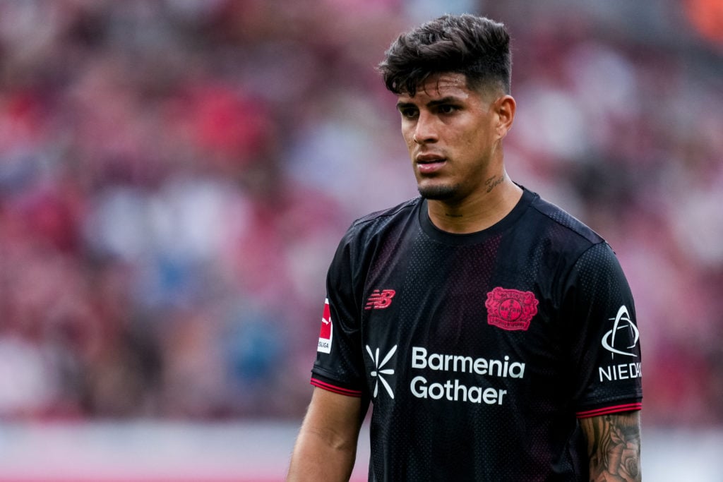 Piero Hincapie look on during Bayer 04 Leverkusen v Pisa SC
