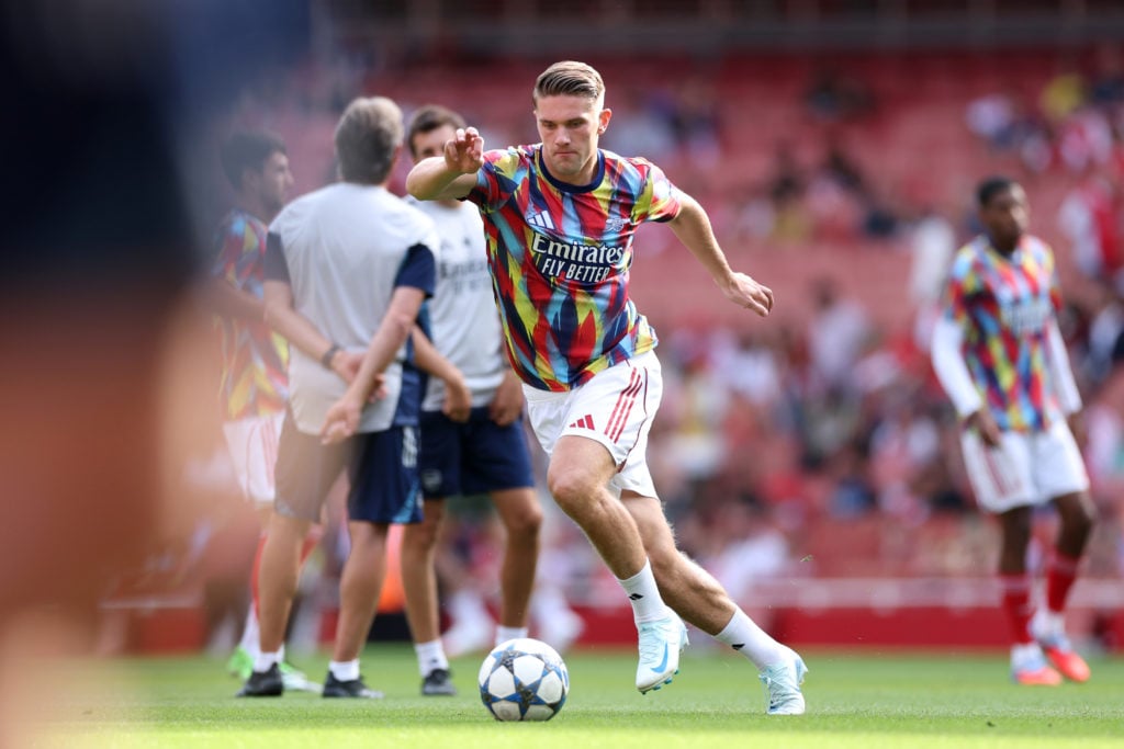 Viktor Gyokeres warms up before Arsenal v Villarreal in the Pre-Season Friendly clash.