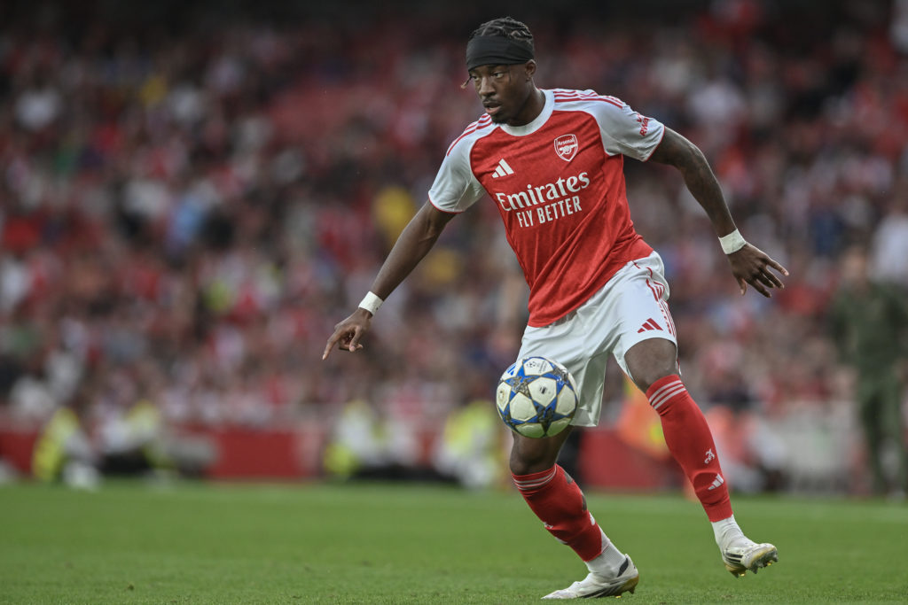 Noni Madueke in action during Arsenal v Villarreal in the Pre-Season Friendly clash.
