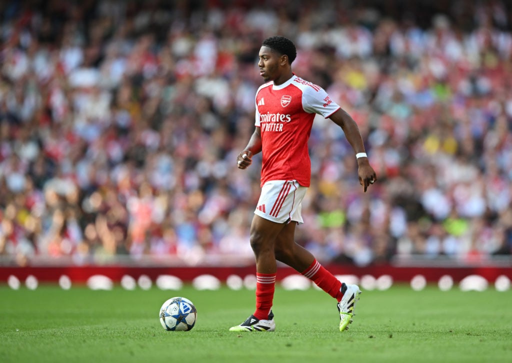 Myles Lewis-Skelly in action during Arsenal v Villarreal in the Pre-Season Friendly clash.