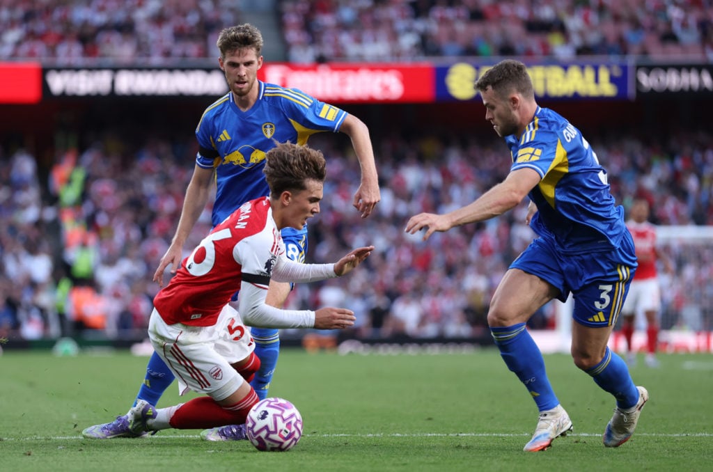Max Dowman in action during Arsenal v Leeds United in the Premier League clash.