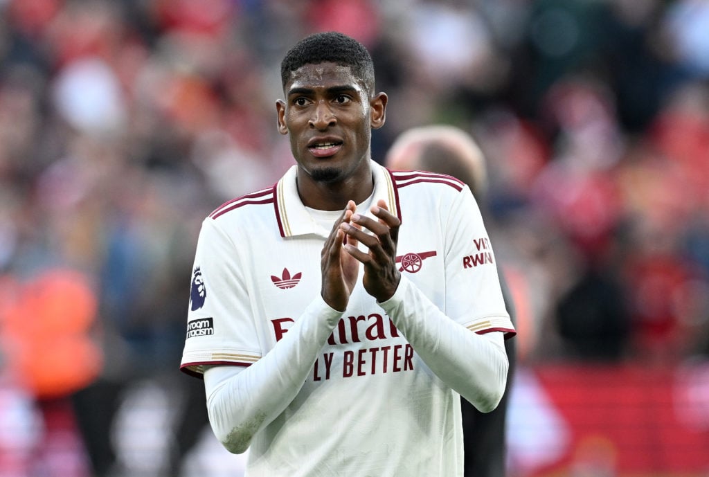 Cristhian Mosquera in action during Liverpool v Arsenal in the Premier League clash.