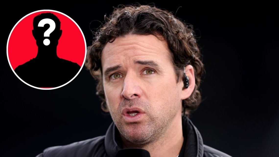 Image of Owen Hargreaves speaks prior to the Premier League match between Newcastle United and West Ham United, inset of a mystery player