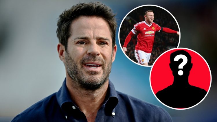 Image of Jamie Redknapp during the Premier League match between West Ham United FC and Aston Villa, insets of Wayne Rooney of Manchester United cel...