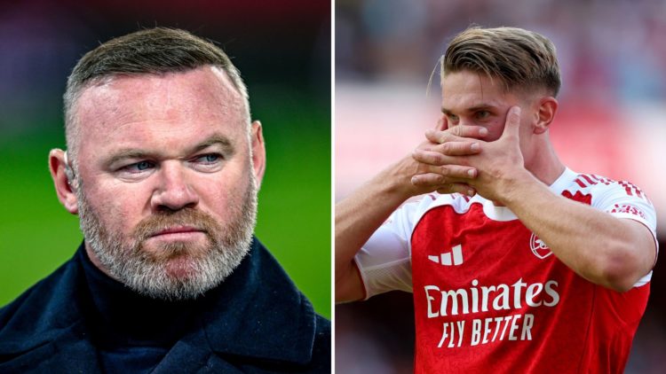 Split Image of Wayne Rooney participates in the match between PSV and Arsenal at the Philips Stadium for the UEFA Champions League Round of 16, Vik...