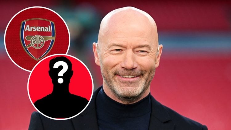 Image of Alan Shearer looks on during the Emirates FA Cup Semi Final match between Manchester City and Chelsea, insets of A detailed view of the ba...