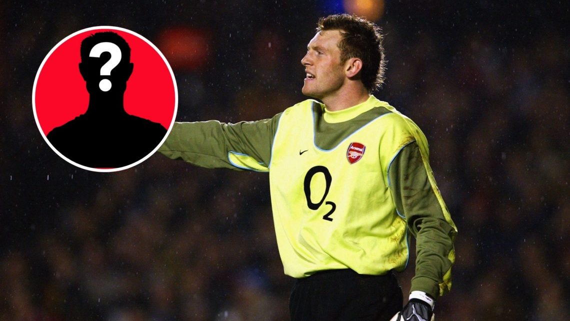 Image of Graham Stack of Arsenal organises his defence during the Carling Cup Semi-Final first leg match between Arsenal and Middlesbrough, inset o...