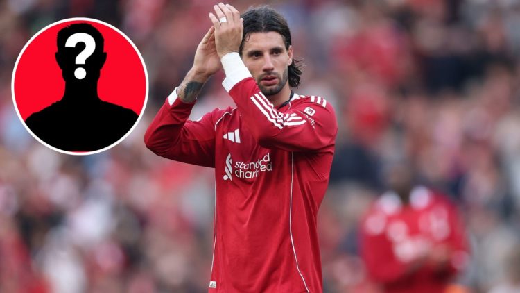 Image of Dominik Szoboszlai of Liverpool applauds the fans following the team's victory during the Premier League match between Liverpool and Arsen...