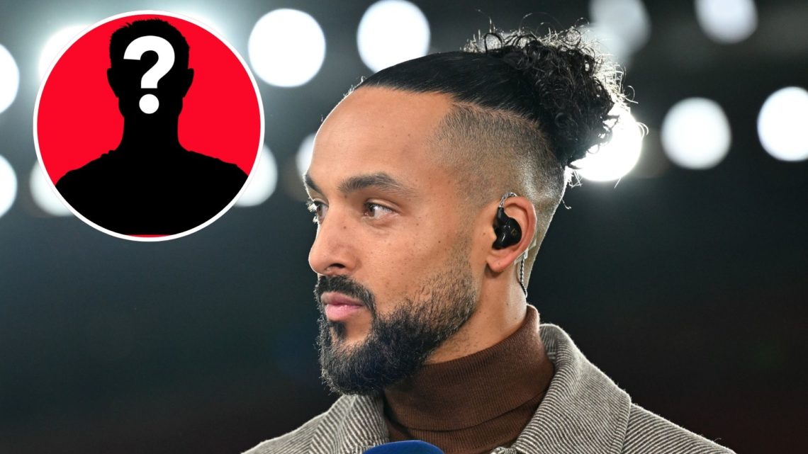 Image of Ex Arsenal player Theo Walcott before the Premier League match between Arsenal FC and Manchester United, inset of a mystery player