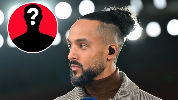 Image of Ex Arsenal player Theo Walcott before the Premier League match between Arsenal FC and Manchester United, inset of a mystery player