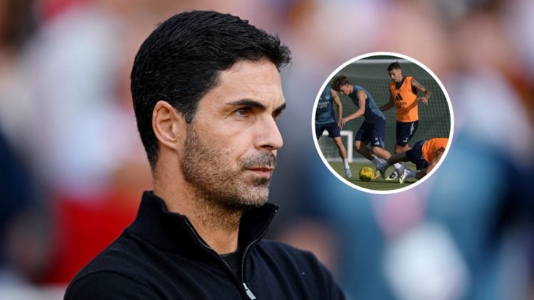 Arsenal manager Mikel Arteta with inset of Max Dowman and Jakub Kiwior