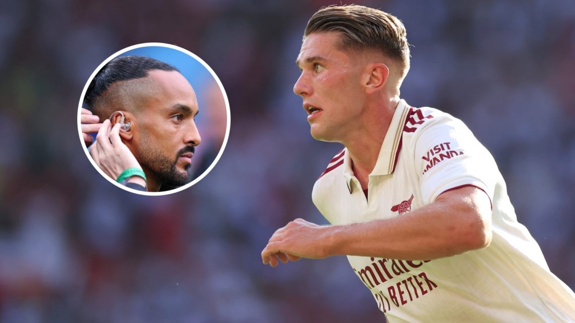 Arsenal striker Viktor Gyokeres with inset of Theo Walcott