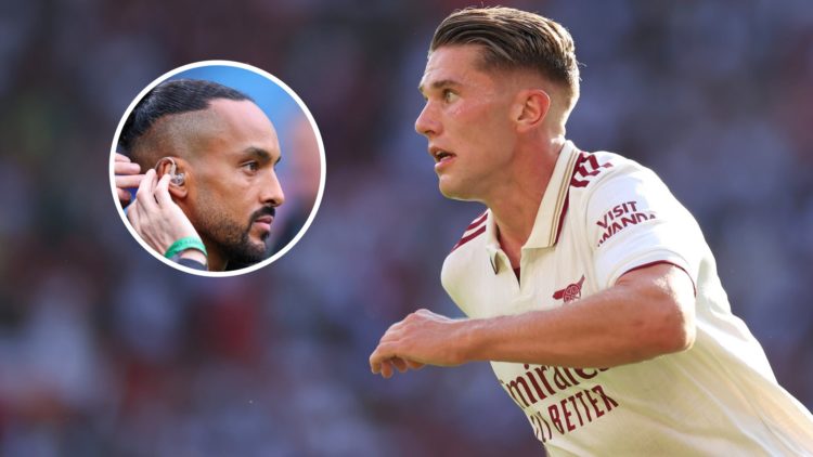 Arsenal striker Viktor Gyokeres with inset of Theo Walcott