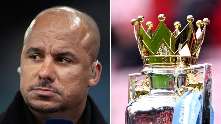 Amazon Prime pundit Gabriel Agbonlahor before the Premier League match between Aston Villa and Liverpool FC at Villa Park (L), General view of the ...