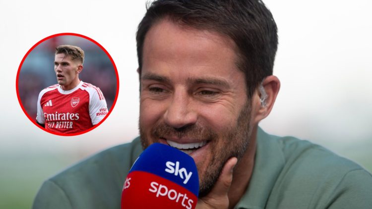 Sky Sports presenter Jamie Redknapp prior to the Premier League match between West Ham and Chelsea, inset, Viktor Gyokeres during the Premier Leagu...