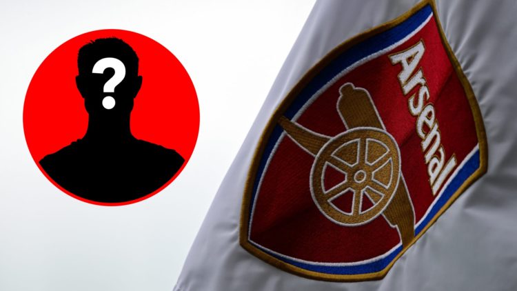 A general view during the Premier League match between Arsenal and Newcastle United, inset, mystery icon.