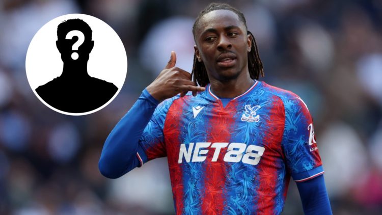 Eberechi Eze of Crystal Palace celebrates scoring his team's first goal during the Premier League match between Tottenham Hotspur FC and Crystal Pa...