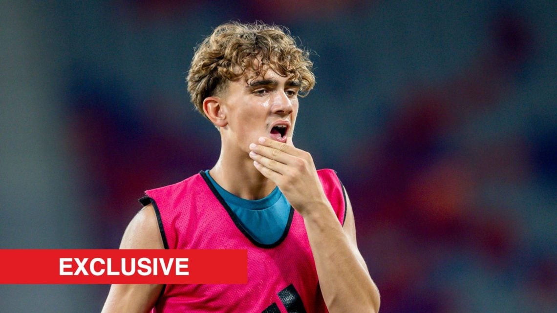 Max Dowman of Arsena gestures during the Arsenal Open Training Session: Pre-Season Tour at Kai Tak Stadium, with Arsenal Insider Exclusive Banner