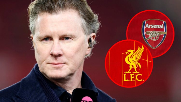 Steve McManaman before the Premier League match between Nottingham Forest and Liverpool, inset, A detailed view of the badge of Arsenal during the ...