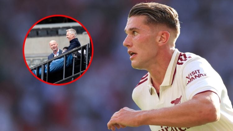 Viktor Gyokeres during the Premier League match between Manchester United and Arsenal, inset, Alan Shearer and Gary Lineker during the FA Cup Quart...