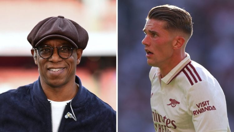 Ian Wright, former Arsenal player works pitchside for Sky Sports TV prior to the Barclays Women's Super League match between Arsenal FC and Liverpo...