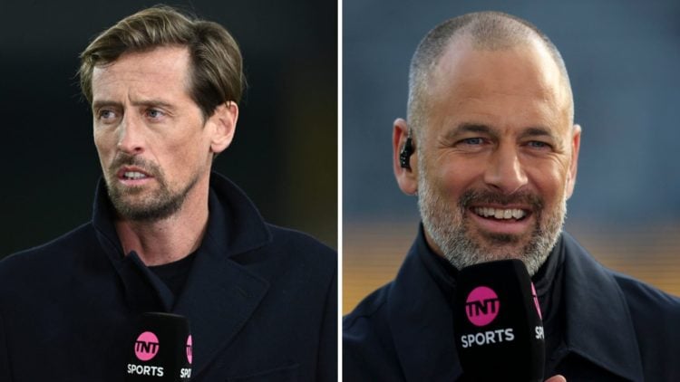 Former Footballer and television commentator Peter Crouch during the Premier League match between Wolverhampton Wanderers FC and Everton FC (L), TN...