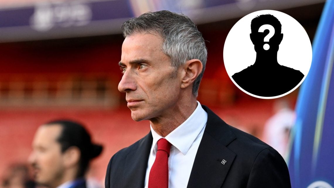 Andrea Berta, Sporting Director of Arsenal, looks on prior to the UEFA Champions League 2024/25 Semi Final First Leg match between Arsenal FC and P...