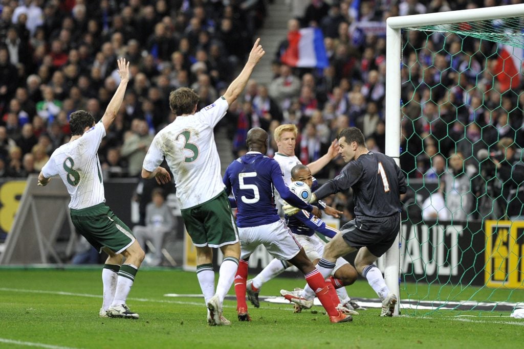 France wins the World Cup 2010 qualifying football match against Ireland  in Paris, France on November 18th , 2009.