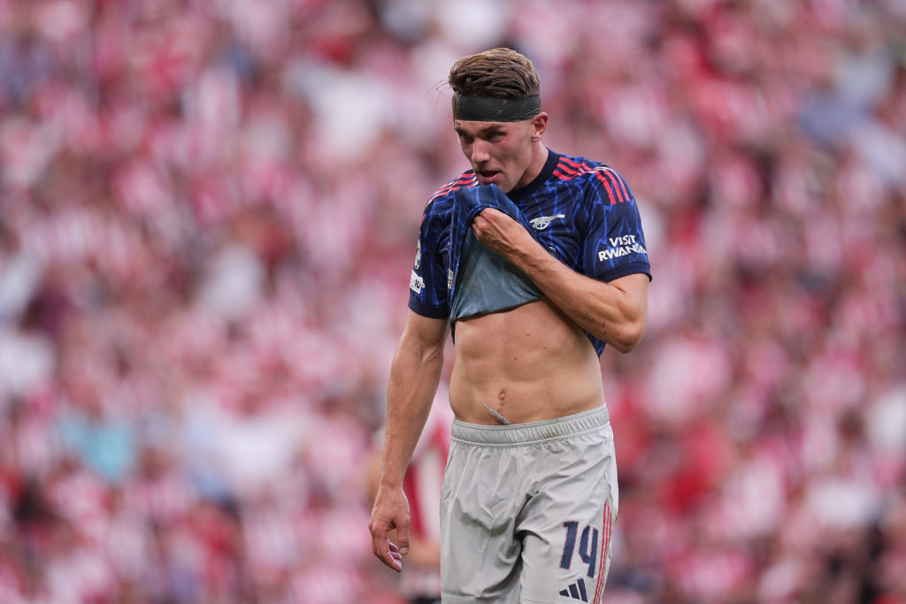 Viktor Gyokeres looking on during Arsenal's Champions League game against Athletic Club