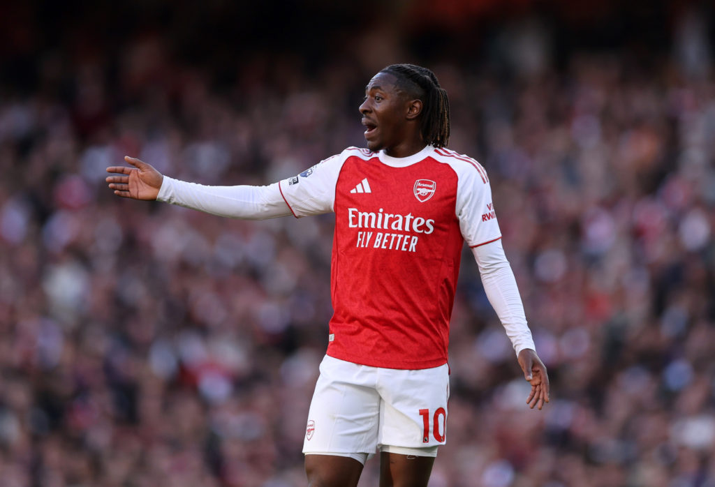 Eberechi Eze in action for Arsenal