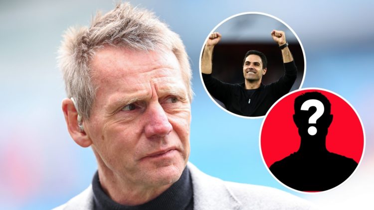 Image of Stuart Pearce ahead of the Premier League match between Manchester City and Arsenal, insets of Mikel Arteta manager of Arsenal celebrates ...
