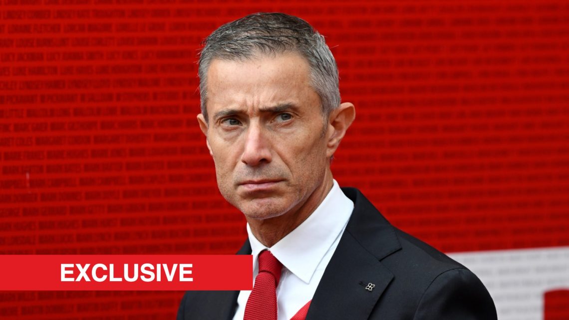 Arsenal sporting director, Andrea Berta arrives at the stadium prior to the Premier League match between Liverpool and Arsenal at Anfield, with Ars...