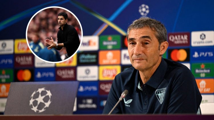 Athletic Bilbao's Spanish coach Ernesto Valverde gives a press conference on the eve of the UEFA Champions League first round day 1 football match ...