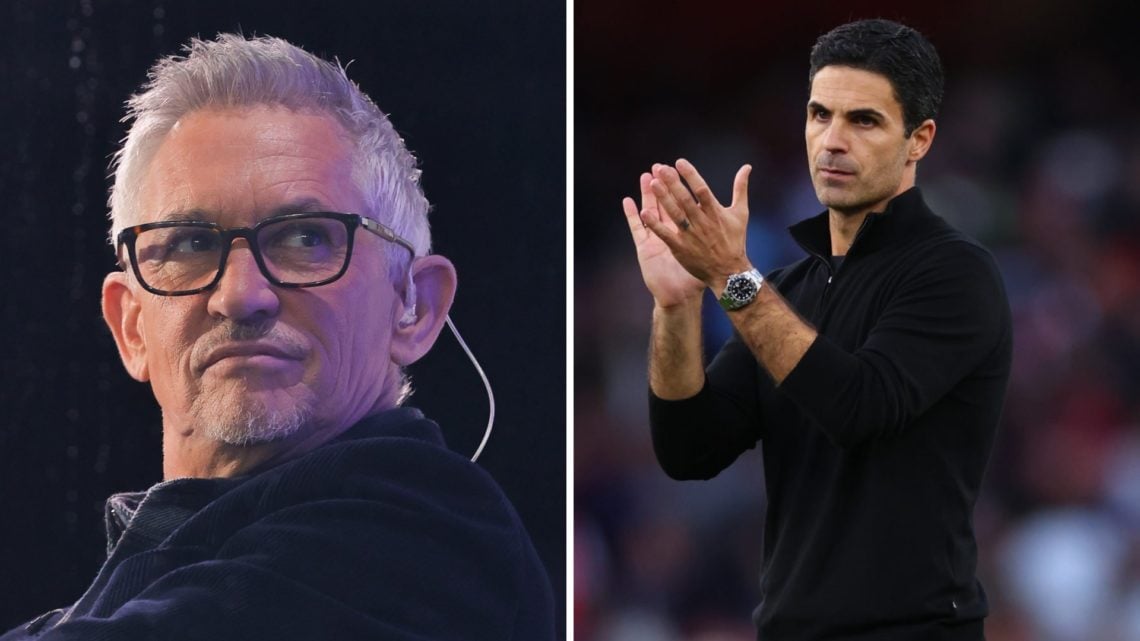 BBC Sport presenter Gary Lineker looks on during the Emirates FA Cup Fourth Round match between Birmingham City and Newcastle United (L), Mikel Art...