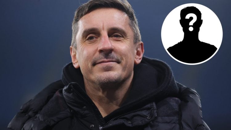 Pundit Gary Neville during the Barclays Women's Super League match between Manchester City and Manchester United at Etihad Stadium, with mystery pl...
