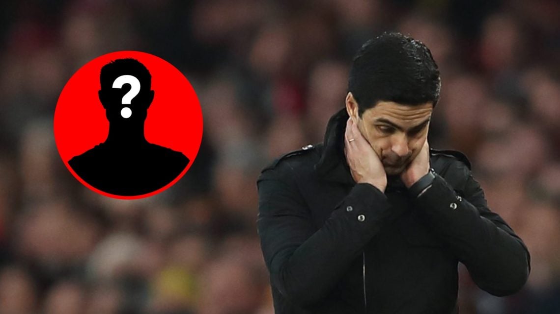 Mikel Arteta during the Premier League match between Arsenal and Chelsea, inset, mystery icon.