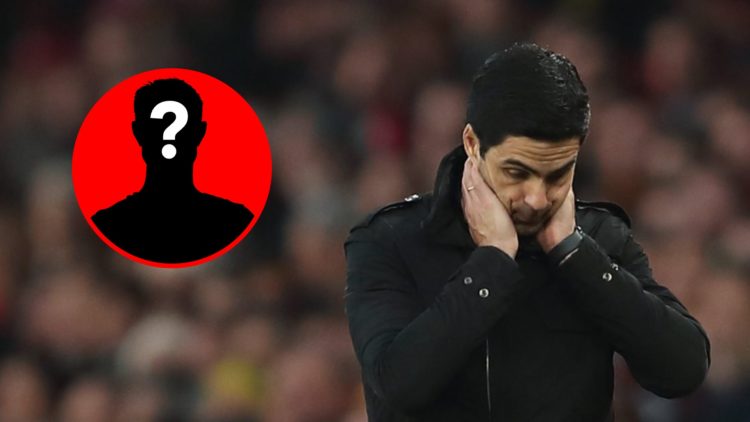 Mikel Arteta during the Premier League match between Arsenal and Chelsea, inset, mystery icon.