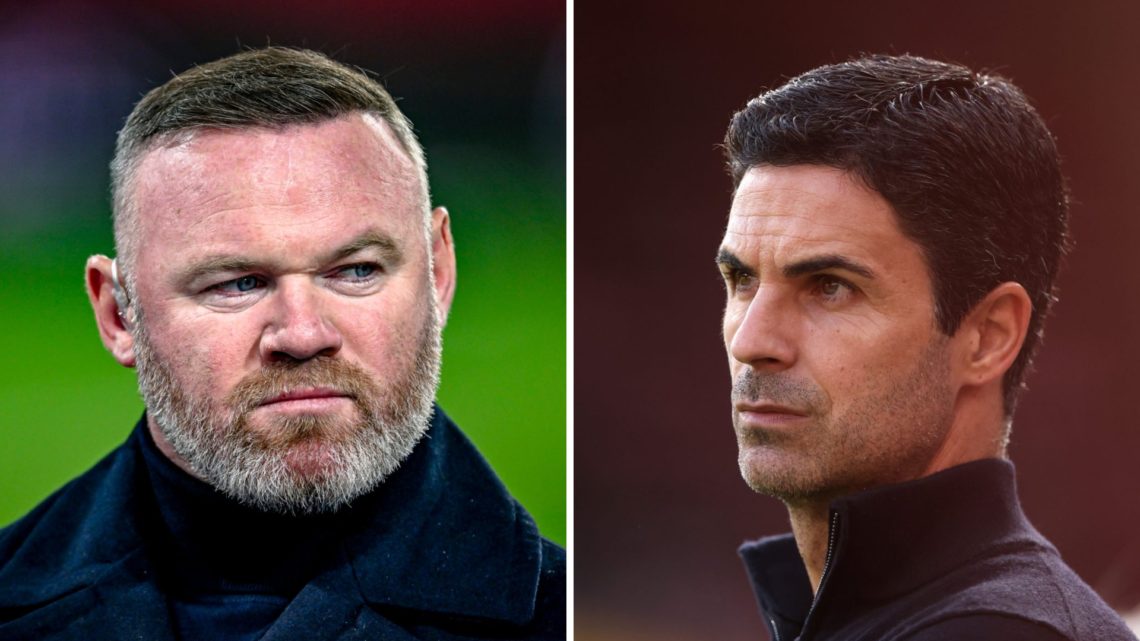 Wayne Rooney participates in the match between PSV and Arsenal at the Philips Stadium for the UEFA Champions League (L), Mikel Arteta, Manager of A...