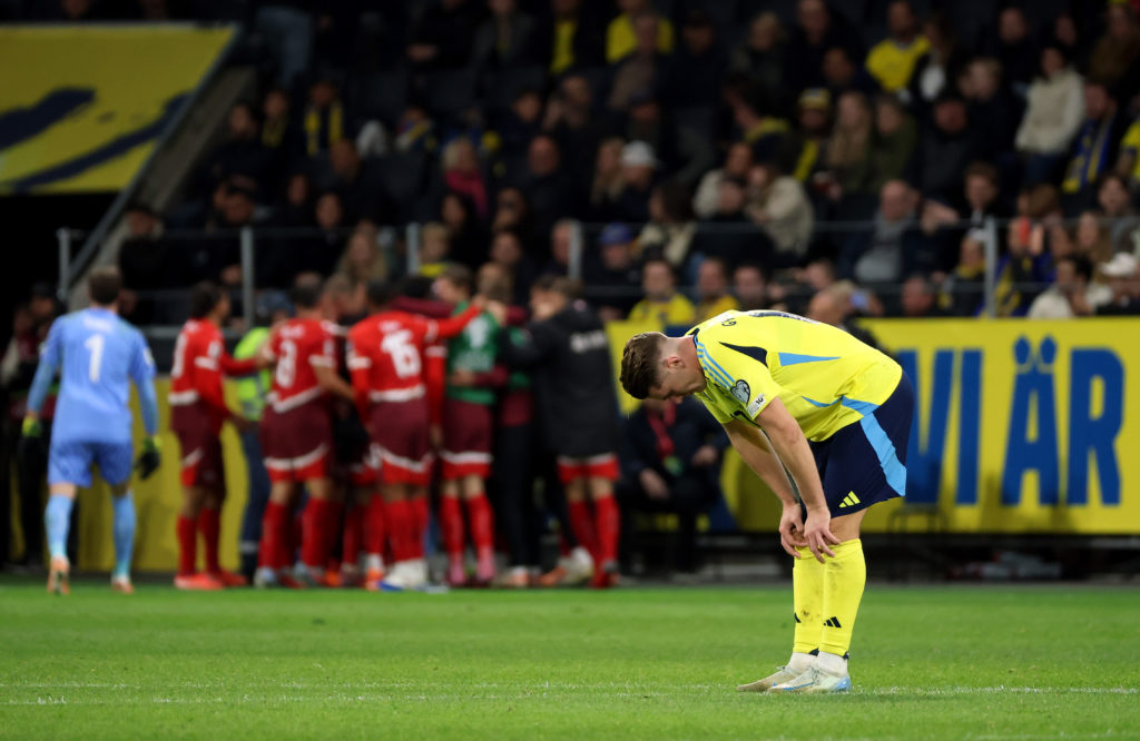 Viktor Gyokeres looking dejected while playing for Sweden