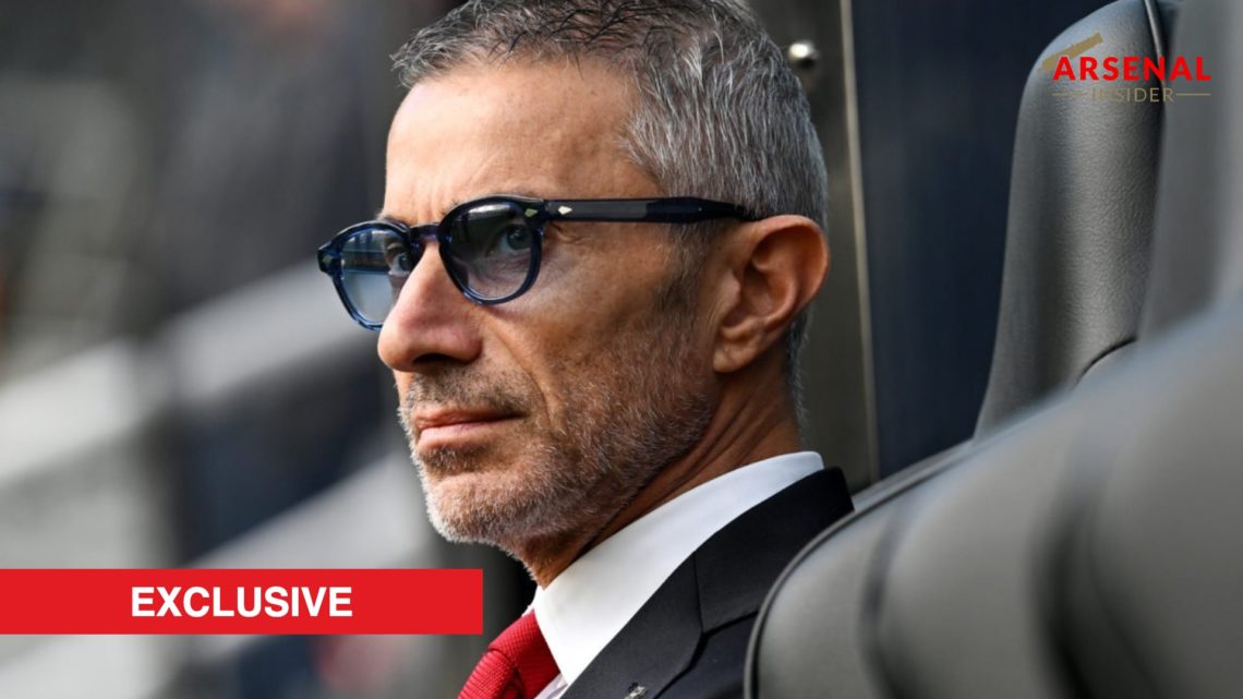 Andrea Berta prior to the Premier League match between Newcastle United and Arsenal.