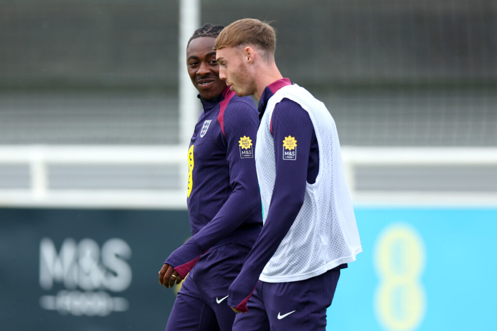 Eberechi Eze and Cole Palmer during England Men Training session.
