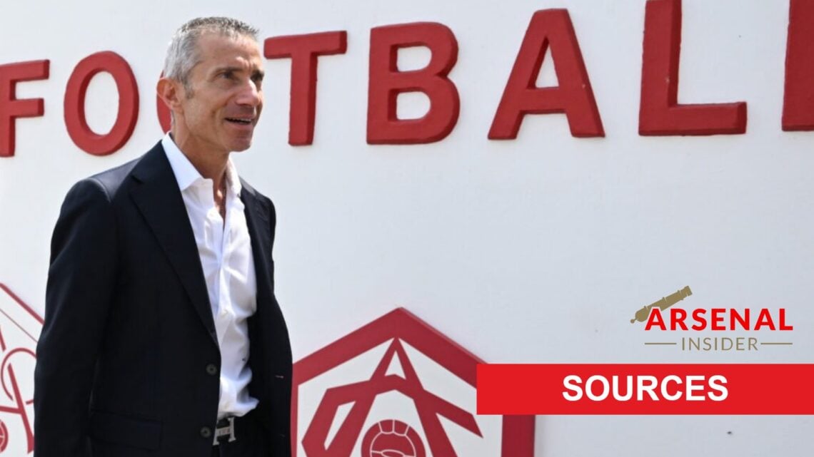 Arsenal sporting director Andrea Berta arrives at Sobha Realty Training Centre.