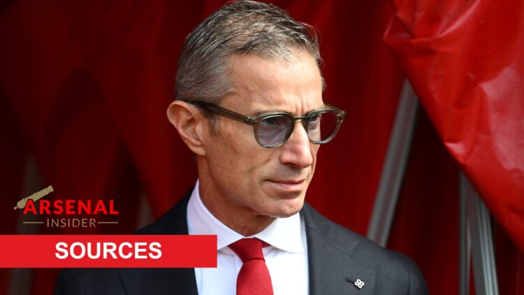 Arsenal sporting director Andrea Berta ahead of Premier League match.