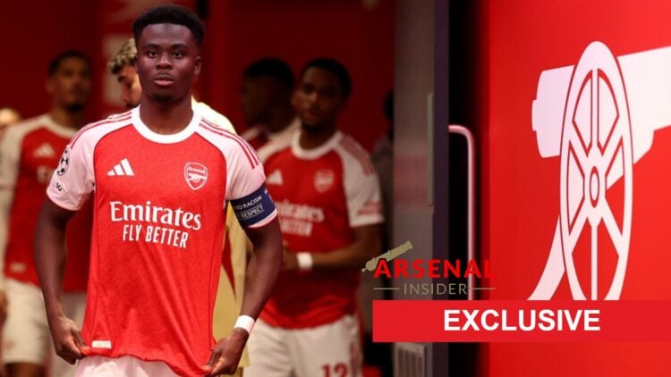 Bukayo Saka of Arsenal leaves the dressing room during the UEFA Champions League
