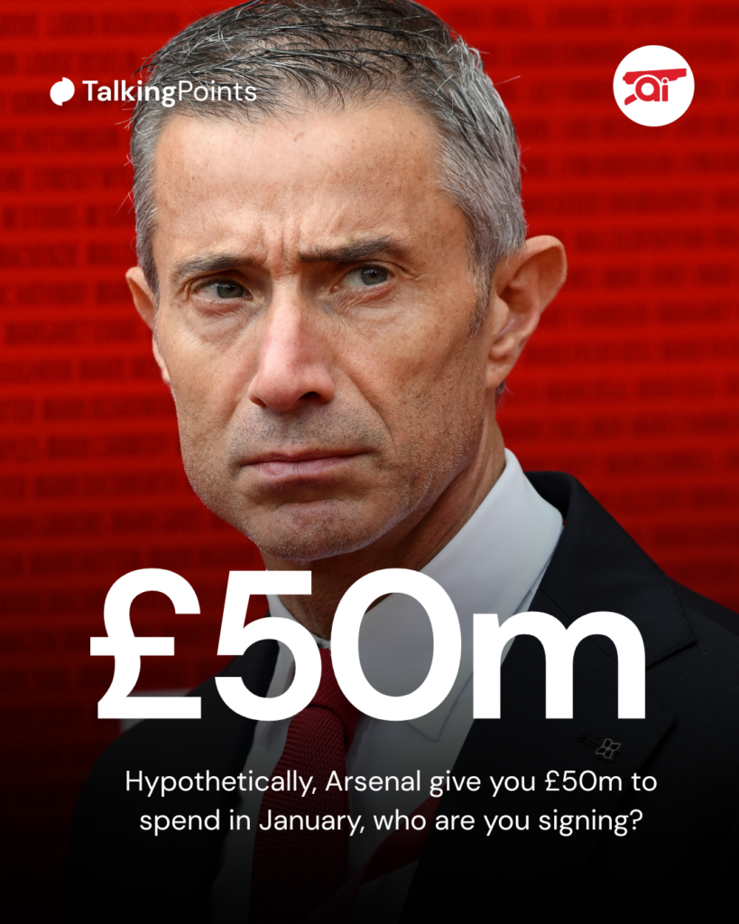 Andrea Berta's £50m January budget.