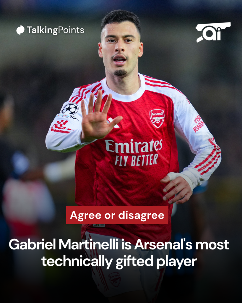 Gabriel Martinelli is Arsenal's most technically gifted player