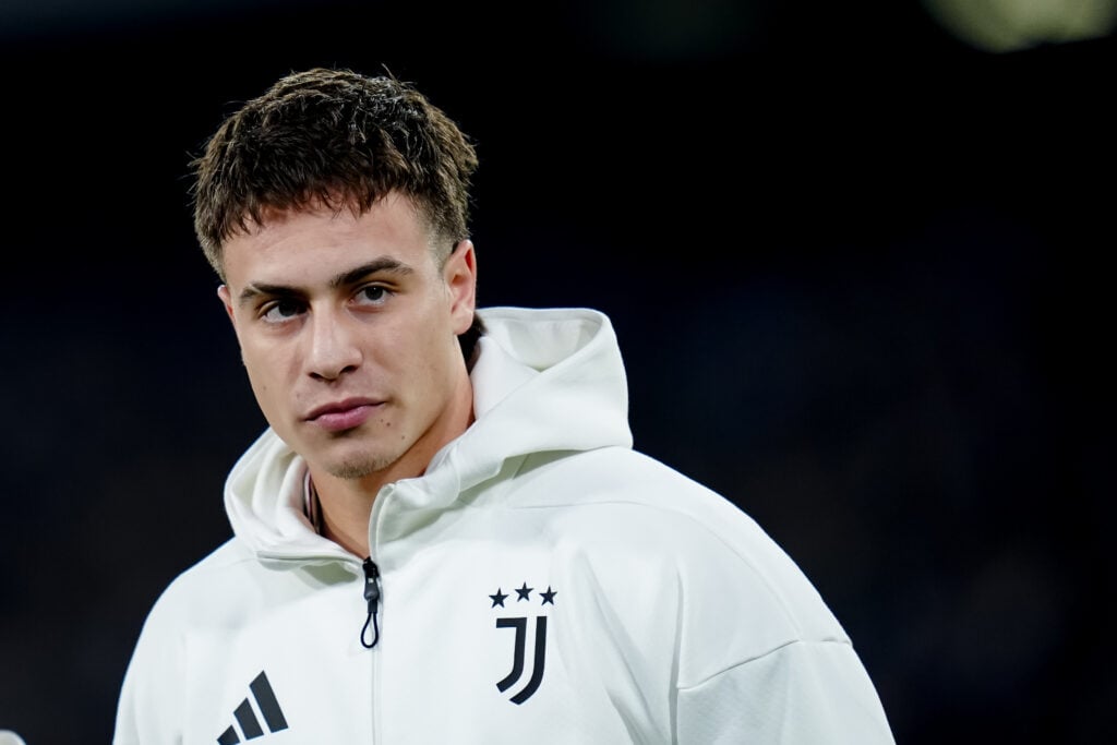 Kenan Yildiz of Juventus FC looks on during the serie Serie A Enilive match between SSC Napoli and Juventus.